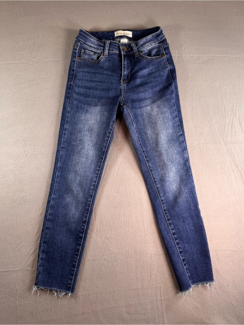 Soho Skinny Jeans Women's Dark Wash Blue Denim Mid Rise Stretch Classic Casual